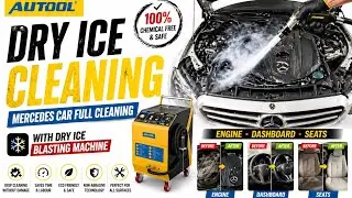 Clean The Engine Of Mercedes Benz C250 With Dry Ice Blasting Machine #autool #dryiceblasting #dryice