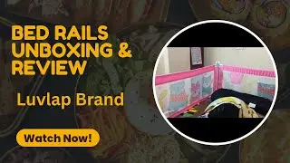 LuvLap Comfy Baby Bed Rail Guard Bed Rails for Baby & Toddler Safety Printed Pink New / UNBOXING/Rev