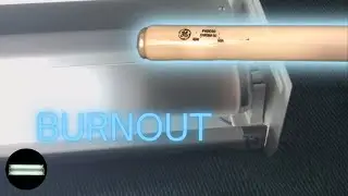 Fluorescent Tube Burnout - Black Etch GE F40C50 Chroma 50 - rapidstart_12