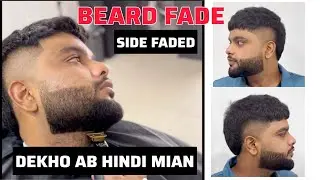 Beard fade | side faded hair cut | sharp beard line up | hindi audio #saddamhairstudio  #trending 
