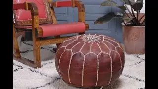 KESHOLOGY - GIANT MOROCCAN LEATHER POUF - TAN