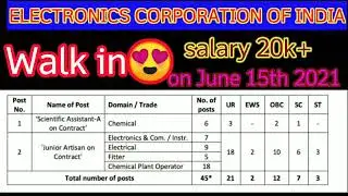 Government jobs 2021/ECIL/JOB UBDATES FOR U.