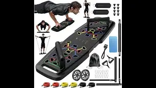 Push Up Board,Home Gym,Portable Exercise Equipment,Pilates Bar and 20 Fitness Accessories.