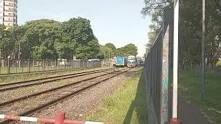 Cruzada de CSR SDD7 B969 + Tren chapa 6 y B970 + Tren chapa 1 en la Estaci&oacute;n 🚉 Santos Lugares