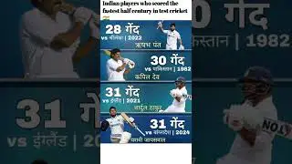 Indian players who scored the fastest half century in test cricket #cricket #shubhangill #indvseng