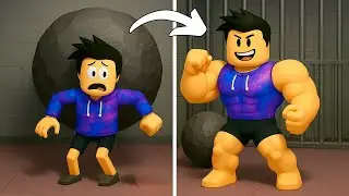 Virei GIGANTE e Empurrei Pedras ENORMES! Roblox Empurre uma pedra