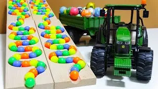 Marble Run Race ☆ Twisty Ramp, Fire Engine & Ice Cream Van