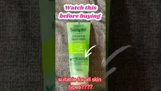 Simple Refreshing facial wash review | -#facewash #skincare #simplefacewash #honestreview #shorts