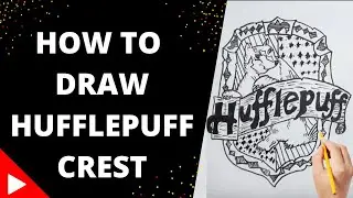 how to draw hufflepuff logo/crest #shorts