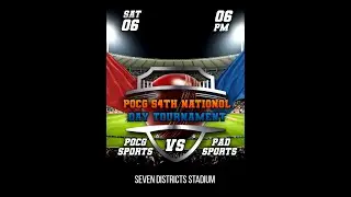 POCG 54th National Day Tournament : POCG Sports Vs PAD Sports Tape Ball 6th Dec 2025