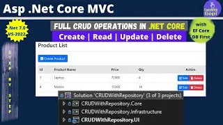 🚀 Full CRUD Operations in ASP.NET Core MVC with Entity Framework Core & Repository Pattern
