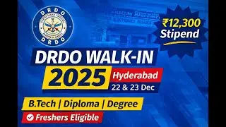 DRDO Walk-in Interview 2025 🔥 | Graduate & Diploma Apprentices | Hyderabad