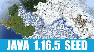 Minecraft Java 1.16.5 Seed: Spawn on ice spikes between two villages and igloo with basement
