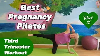 Third Trimester Pilates | Safe Prenatal Workout  |Pregnant 35 weeks + 3 days