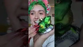 ASMR Glass Ornament Unboxing 🐸👑 #asmr #asmrtapping #ornaments