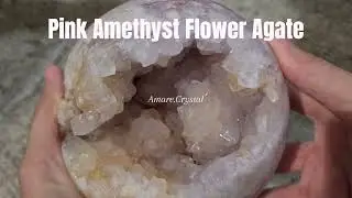 PAFA Pink Amethyst Flower Agate Sphere Natural Crystal Bola Batu Alam Kristal Dekorasi Pajangan