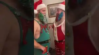 Whose Glitter beard is better? #holidays #glitterbeard #xmas #throwback #cleanup #glitter #christmas