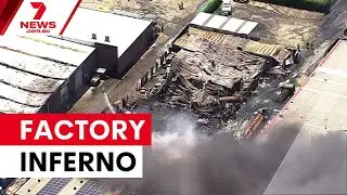 Massive chemical factory fire in North St Marys | 7NEWS