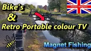 Bike's and Retro Portable Colour TV Found Magnet Fishing