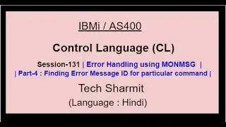 Error handling  (MONMSG) (Part-4) | IBM i | AS400 | CLLE | cl programming in IBM i  |