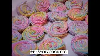 EASY DIY COOKING - COLOURFUL RAINBOW MERINGUE COOKIES