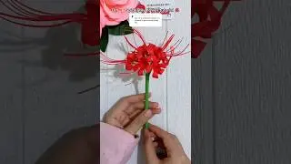 How to make spider lily flower 💐 DIY spider lily paper flower tutorial ❤️#diy #diycrafts #diyflower