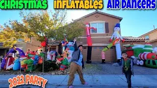 New Complete Christmas inflatables Air Dancers Yard Display Party 2022!