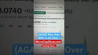 $AGAE Rips Over 30% In An Hour