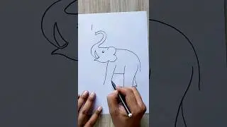 How to draw an elephant with number 1234 #shorts #drawing #ytshorts #art