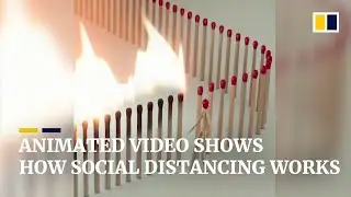 Animated match-burning video shows how social distancing can stop the spread of Covid-19
