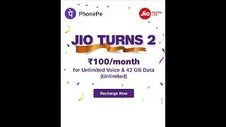 Jio New 100 Rs Cashback Offer . 399 Is 299 .