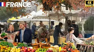 28 September 2025 FRANCE 🇫🇷 EARLY MORNING (8:30AM)Walking in France Through Thick Fog village market