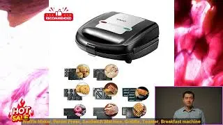 3256805287357266 Houselin 8 in 1 Indoor Grill, Waffle Maker, Panini Press, Sandwich Mac