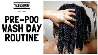 Prepoo + Wash Day Routine | Curly Mohawk Natural Hair Style | Moisture Retention for Dry Hair