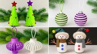 4 идеи 🎄Рождественские украшения своими руками 🎄Рождественские поделки ☃️Рождественские ёлочные и...