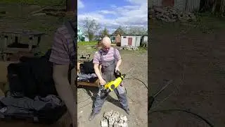 первое испытание перфоратора sds-max для забивания штырей заземления.