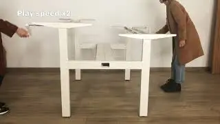 Pengcheng PCS-1125W face to face 4-legs height adjustable desk