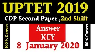 UPTET Answer Key 2019 CDP || CDP || UPTET Second paper
