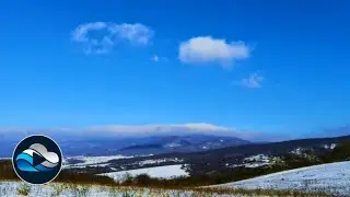 Snowy mountains beneath drifting clouds time lapse, Relax in Nature with Cloud Observe