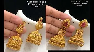 latest one gram gold jhumkas design collections for best price