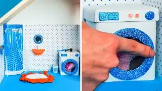 MINIATURE BATHROOM MAKING BY YOURSELF || Amazing Doll DIYs For The Whole Family