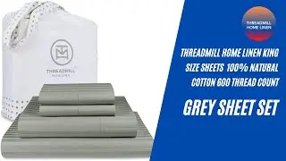 Bed sheet set | Threadmill Home Linen King-Size Sheets | 100% Natural Cotton 600 Thread Count