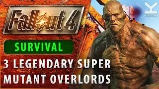 Fallout 4 - 3 Legendary Super Mutant Overlords - SURVIVAL - Big John's Salvage