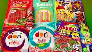 Caranguejo, Formiga, Espagueti e Champanhe. Balas Tipo Fini, Haribo, Dori Experimentando