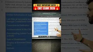 CUET 2026 Most Important Dates #cuet2026 #cuet #cuetexam #class12