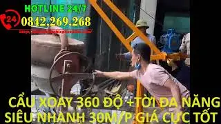 Cẩu xoay mini 360 độ kết hợp tời điện đa năng si&ecirc;u nhanh 30m/p chất lượng, gi&aacute; tốt nhất tại H&ograve;a Ph&aacute;t