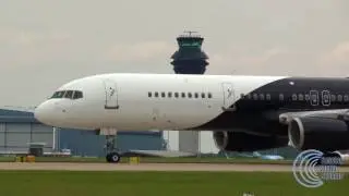 Titan Airways Boeing 757-200 takeoff - Awesome spoolup sound!