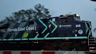 FEC 808, 300 (LNG) & 804 heading Southbound by Walmart #train #railfan #railroad 