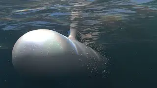 Submarine cutting through Ocean - Blender Animation