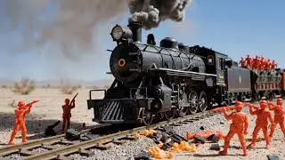 Green Army&rsquo;s Train Attack - Extreme Train Combat | Plastic Platoon Stop Motion